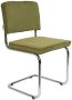 Zuiver Ridge Rib Chrome Eetkamerstoel Groen Set van 2 - Thumbnail 1
