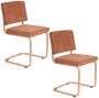 Zuiver Ridge Soft Eetkamerstoelen Terracotta Set van 2 - Thumbnail 2