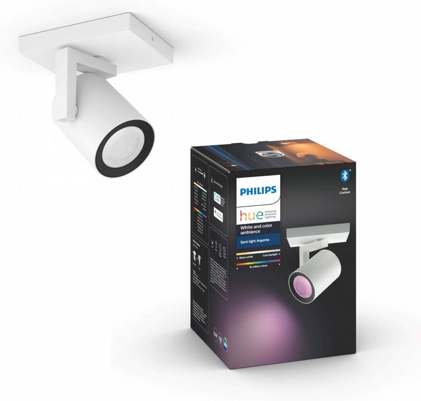 Philips Hue Bluetooth Argenta opbouwspot wit en gekleurd licht 1-lichts wit