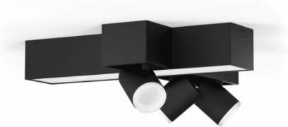 Philips Hue Centris opbouwspot wit en gekleurd licht 3-lichts kruisvorm (Kleur: zwart)
