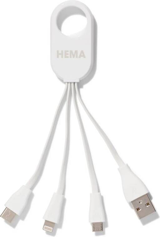 HEMA 4-in-1 USB Laadkabel USB-C Micro USB & 8 Pin