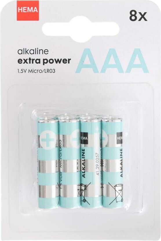HEMA AAA Alkaline Extra Power Batterijen 8 Stuks
