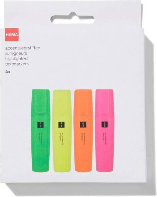 HEMA Accentueerstiften Felle Kleuren 4 Stuks