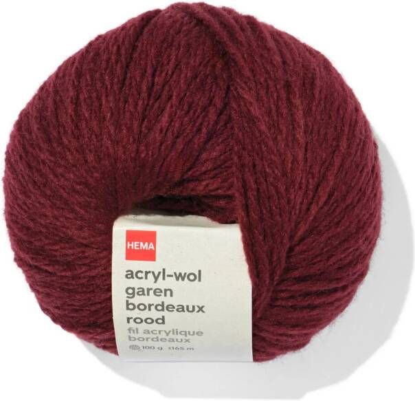 HEMA Acryl-wol Garen Bordeaux Rood 100gram 165meter