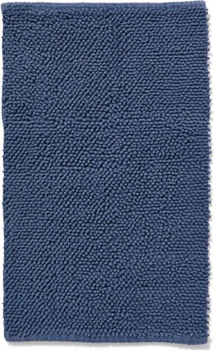 HEMA Badmat 50x85 Chenille Staalblauw (donkerblauw)