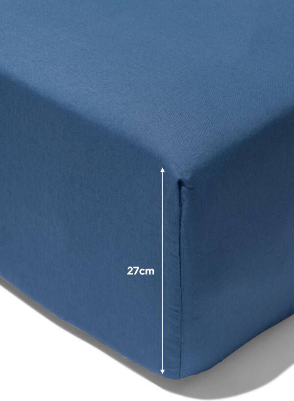 HEMA Boxspring Hoeslaken Zacht Katoen 140x200 Blauw (blauw)