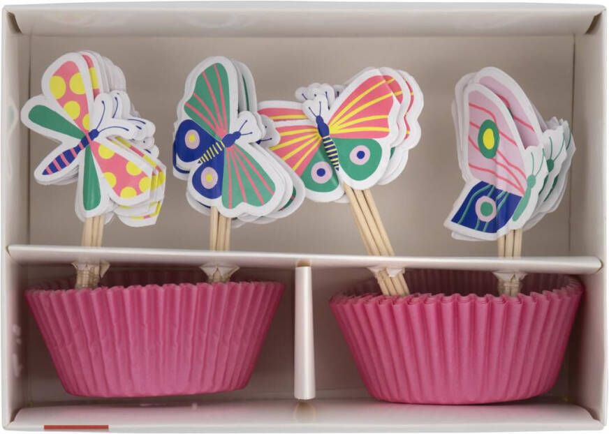 HEMA Cupcake Set Vlinder 24 Stuks