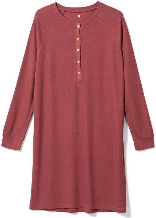 HEMA Dames Pyjama Gewafeld Middenrood (middenrood)