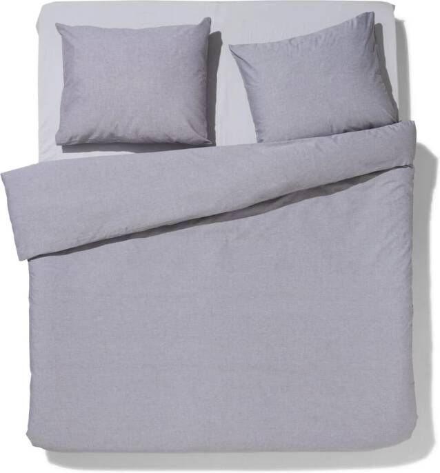 HEMA Dekbedovertrek Chambray 240x200 220 Lichtgrijs (lichtgrijs)