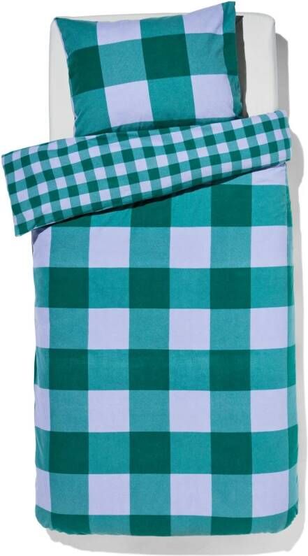 HEMA Dekbedovertrek Flanel 140x200 220 Ruit Groen