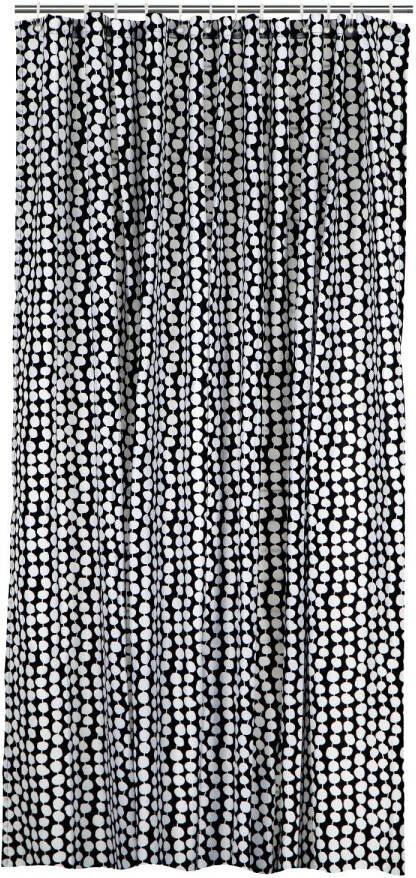 HEMA Douchegordijn 180x200cm Textiel Zwart wit (zwart wit)
