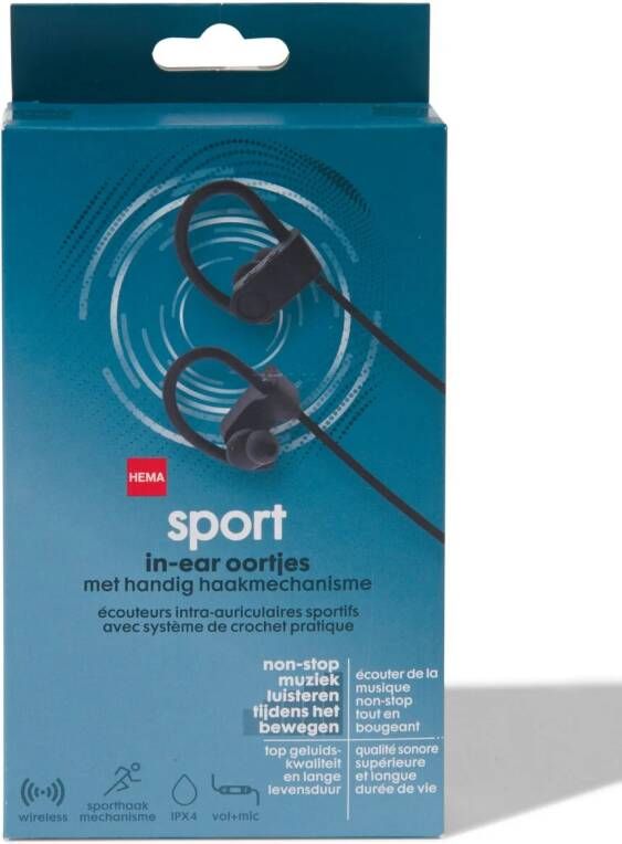 HEMA Draadloze Oortelefoon In-ear Sport Zwart