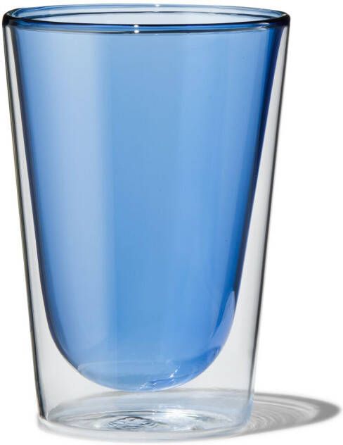 HEMA Dubbelwandig Glas 350ml Blauw