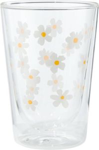 HEMA Dubbelwandig Glas Bloemen 350ml