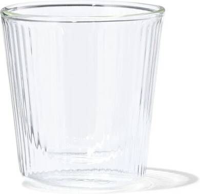 HEMA Dubbelwandig Glas Streep Reliëf 150ml