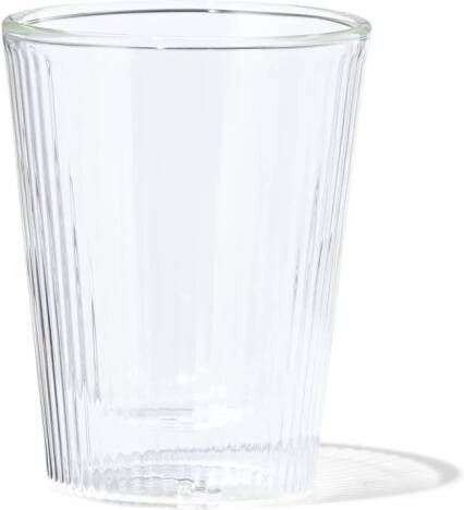 HEMA Dubbelwandig Glas Streep Reliëf 200ml