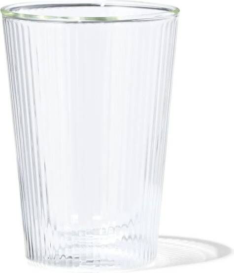 HEMA Dubbelwandig Glas Streep Reliëf 350ml