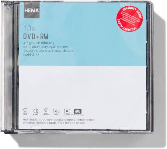 HEMA Dvd+rw Herschrijfbaar 4 7GB 10 Stuks