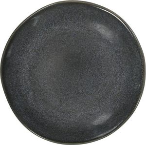 HEMA Gebaksbord 16.5 Cm Porto Reactief Glazuur Zwart (zwart)