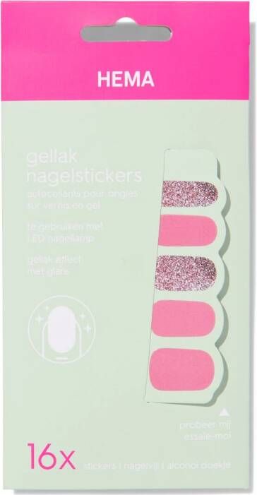 HEMA Gellak Nagellaksticker Roze 16 Stuks