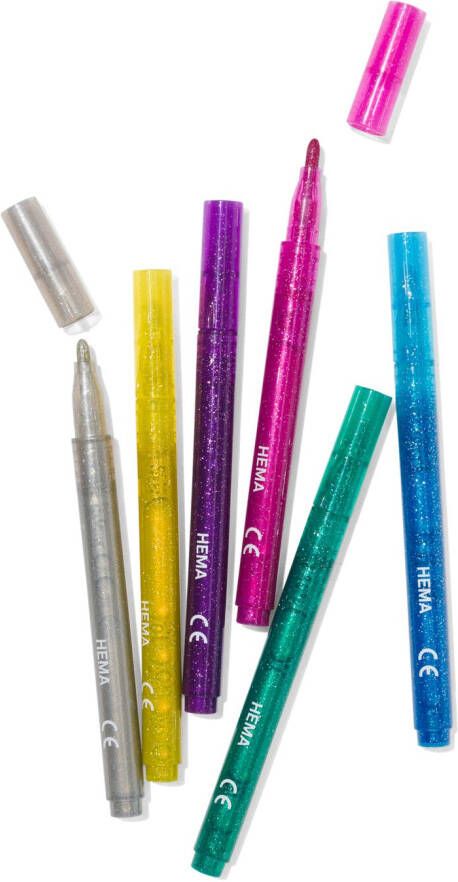 HEMA Glitter Stiften 6 Stuks