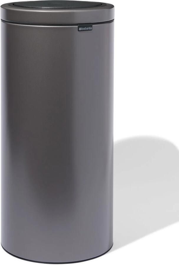 HEMA Brabantia Touch Bin Flat Top prullenbak 30L Platinum (grijs metallic)