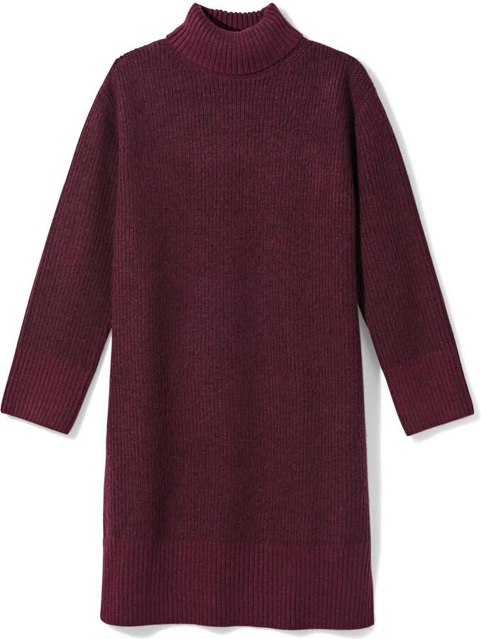 HEMA Damesjurk Grace midi regular fit gebreid bordeauxrood