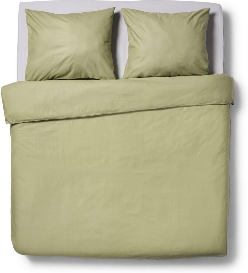 HEMA Dekbedovertrek 240x200 220cm flanel lijnen groen (groen)