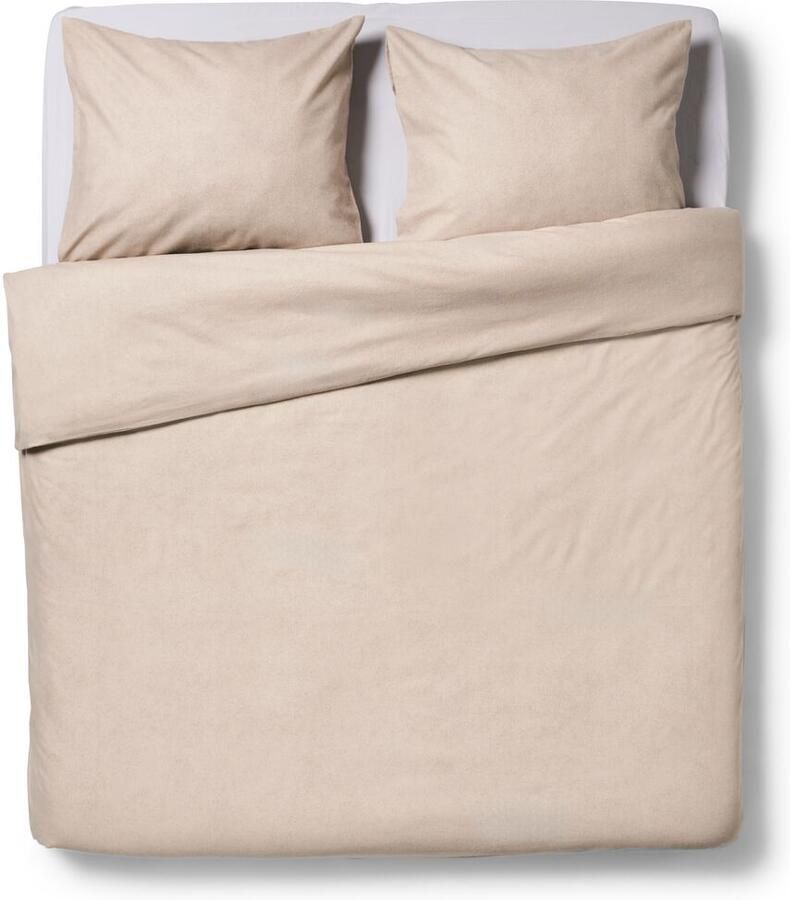 HEMA Dekbedovertrek 200x200 220cm flanel melange greige (grijs)