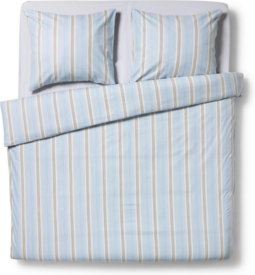HEMA Dekbedovertrek 200x200 220cm flanel strepen blauw (blauw)