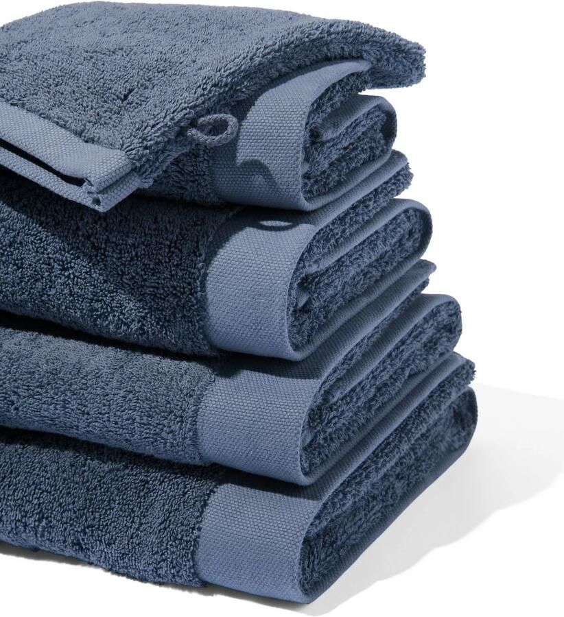 HEMA Handdoeken hotel extra zacht middenblauw (middenblauw)