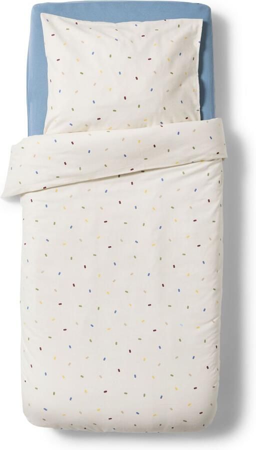 HEMA Peuterdekbedovertrek 120x150cm flanel stippen beige (beige)