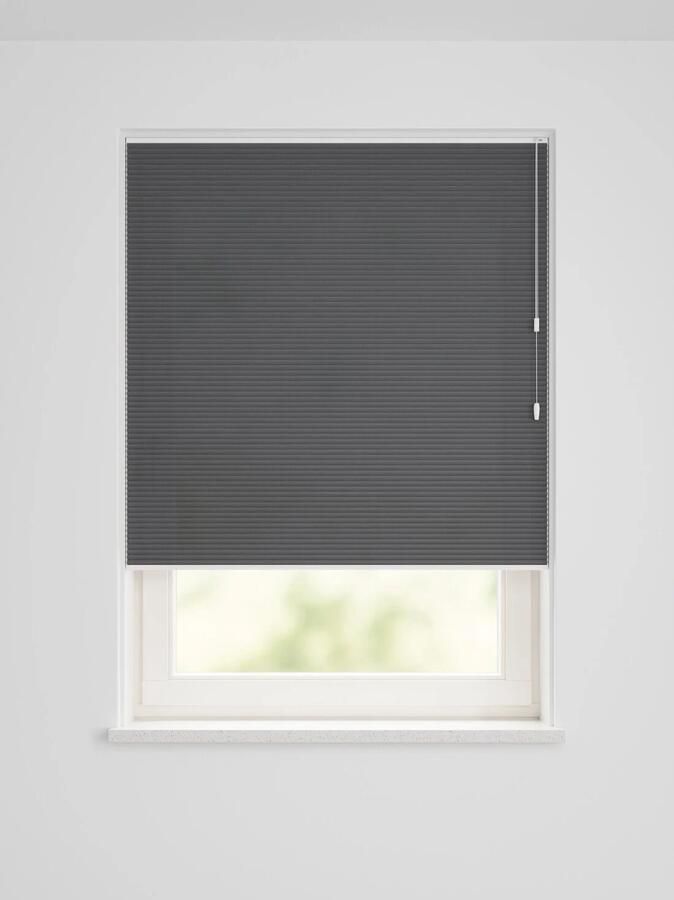 HEMA Plissé dubbel lichtdoorlatend linnenlook zwart (zwart)