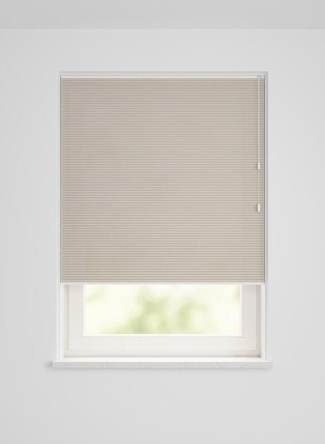 HEMA Plissé dubbel lichtdoorlatend-meekleurende achterkant beige (beige)