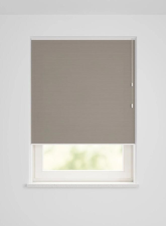 HEMA Plissé dubbel lichtdoorlatend-meekleurende achterkant taupe (taupe)