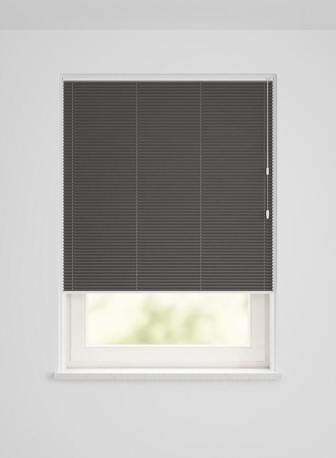 HEMA Plissé dubbel lichtdoorlatend-meekleurende achterkant zwart (zwart)