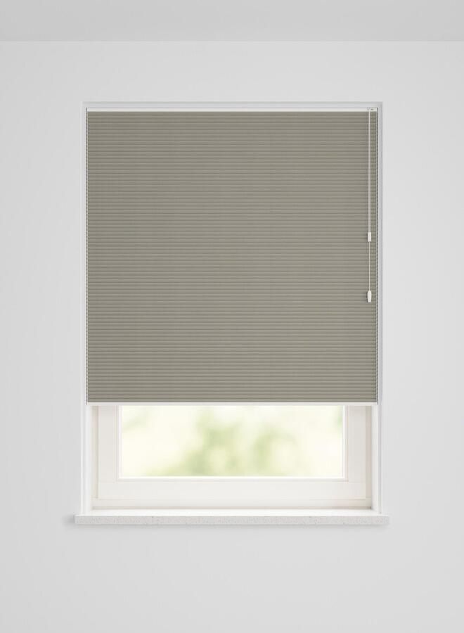 HEMA Plissé dubbel lichtdoorlatend uni grijs (grijs)