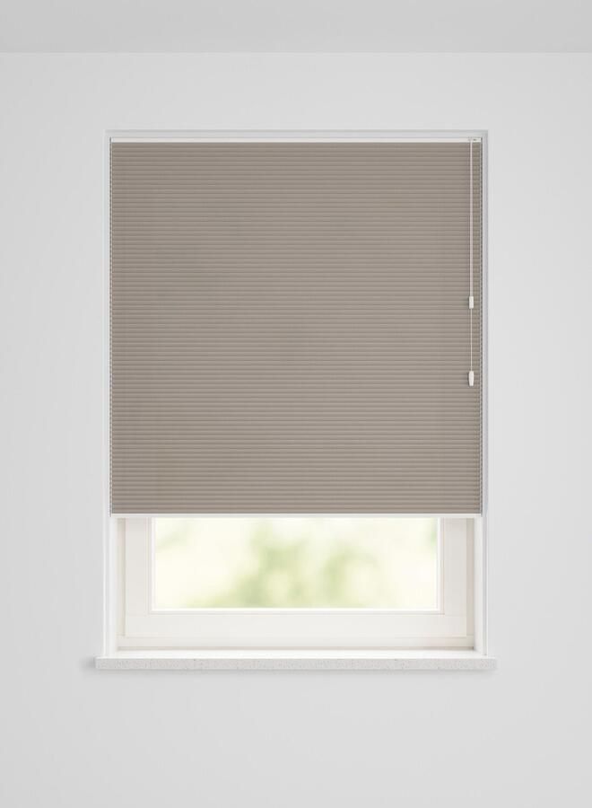 HEMA Plissé dubbel lichtdoorlatend uni taupe (taupe)