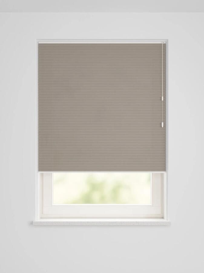 HEMA Plissé dubbel lichtdoorlatend uni taupe (taupe)