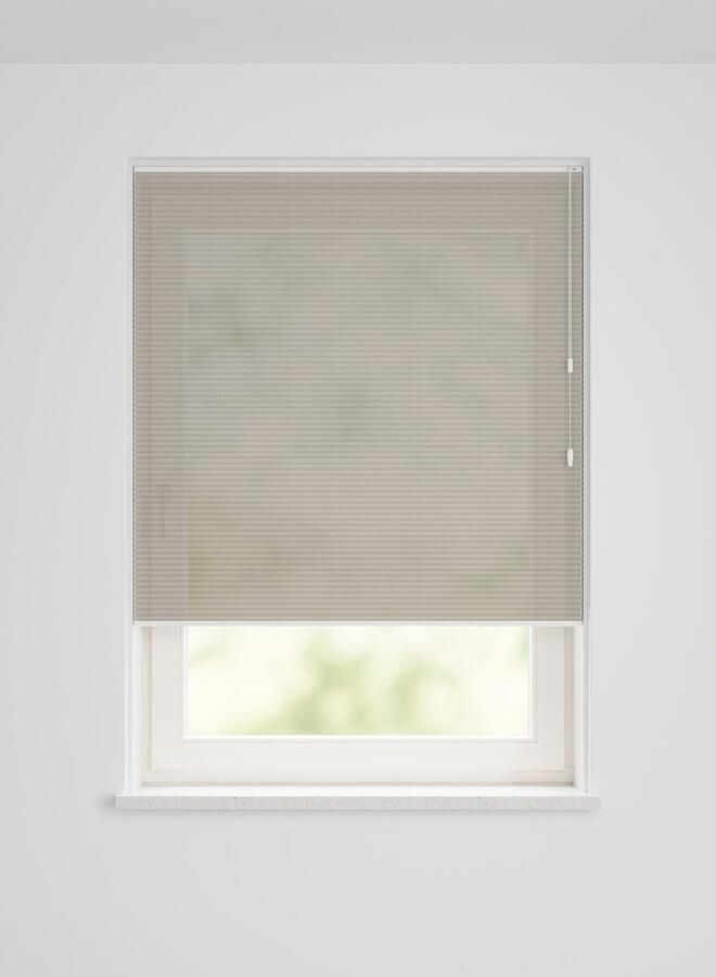 HEMA Plissé dubbel transparant structuur taupe (taupe)