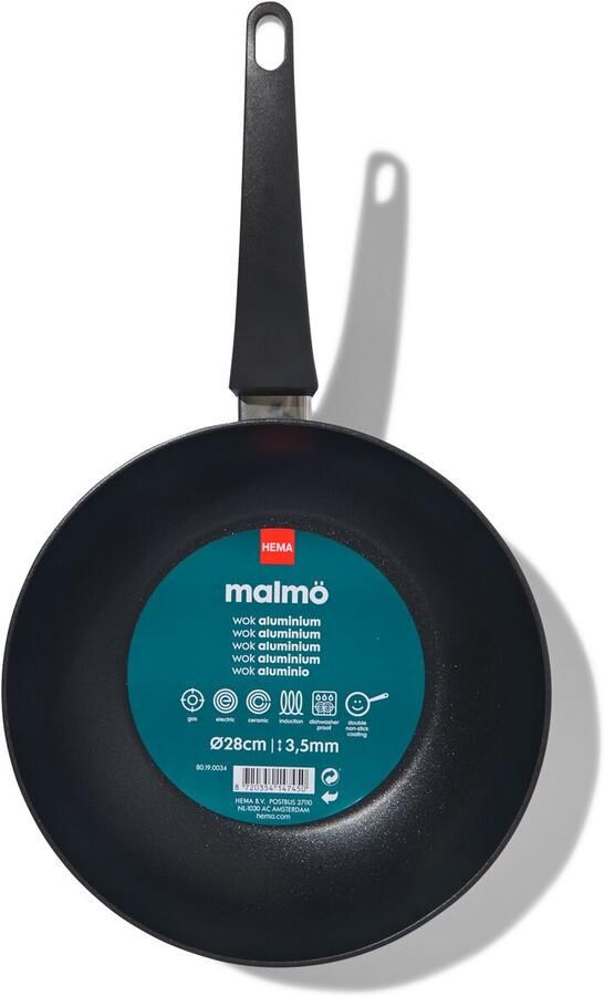 HEMA Wok Ø28cm Malmö (zwart)