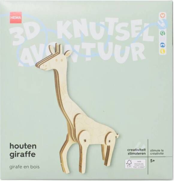 HEMA Houten Giraffe 3D