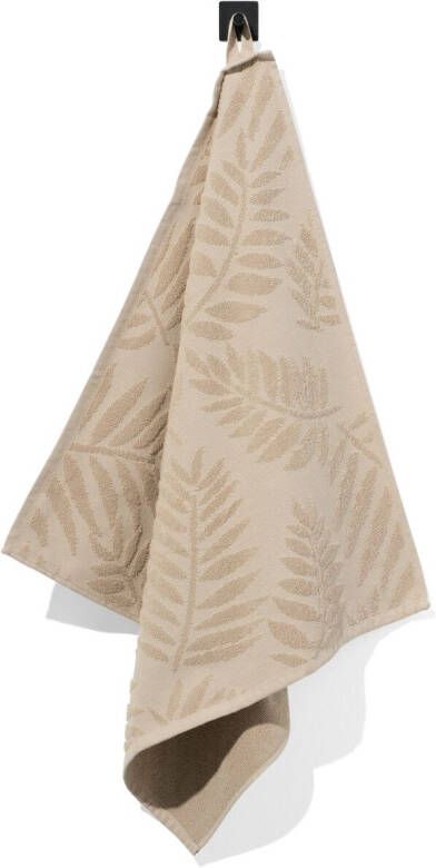 HEMA Keukendoek 50x50 Katoen Bladeren Beige (zand)