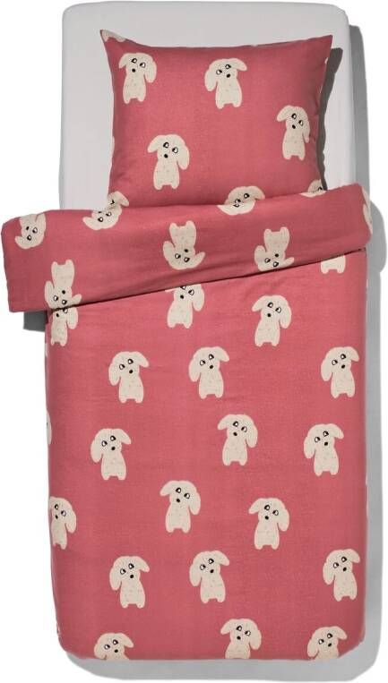 HEMA Kinderdekbedovertrek Flanel 140x200 Hond Rood (rood)