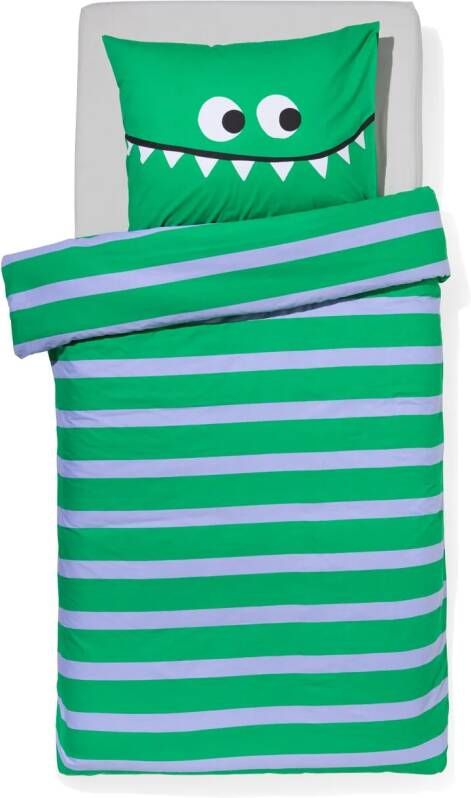 HEMA Kinderdekbedovertrek Monster Groen 140x200 (groen)