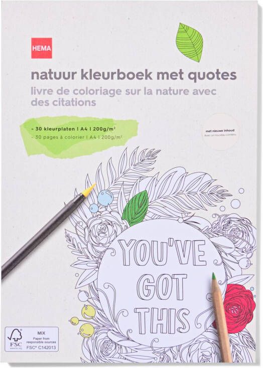 HEMA Kleurboek A4 Natuur Quote