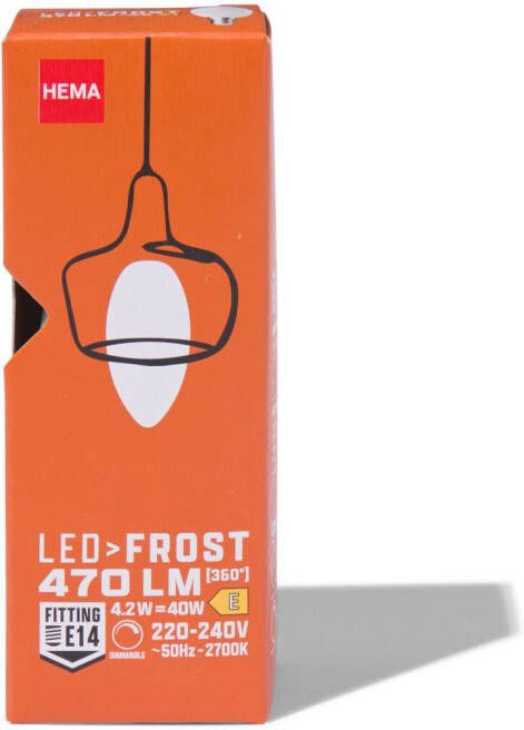 HEMA Led Kaars Glass Frost E14 4.2W 470lm Dim