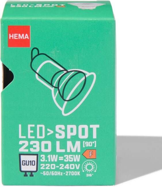 HEMA Led Spot Clear GU10 3.1W 230lm