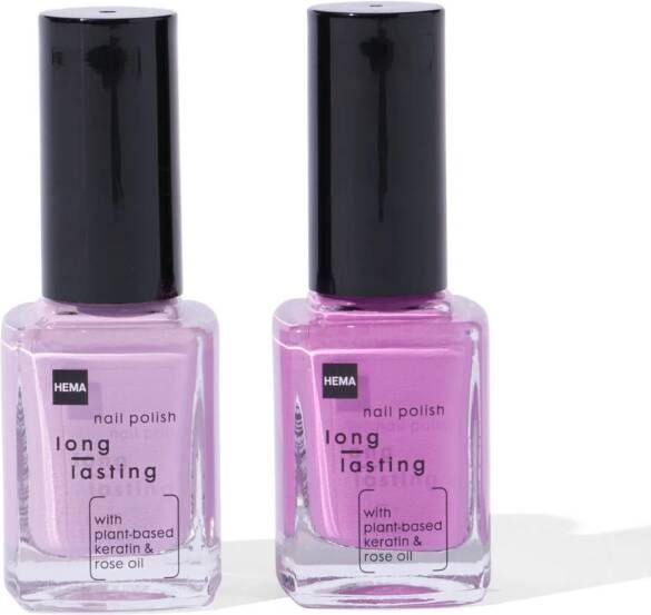 HEMA Long Lasting Nagellak Set Paars 2-delig