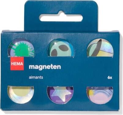 HEMA Magneten Glas Space Ø3cm 6 Stuks